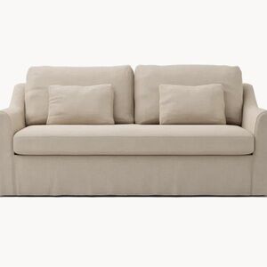BEMZ custom linen slipcover for IKEA Farlov 2-seater sofa bed.